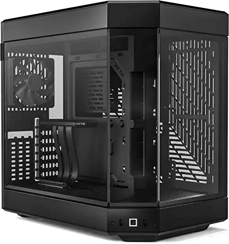 HYTE Y60 Dual Chamber Panoramic Tempered Glass Mid-Tower Gaming Case Black (No Fans Included) - Anigma